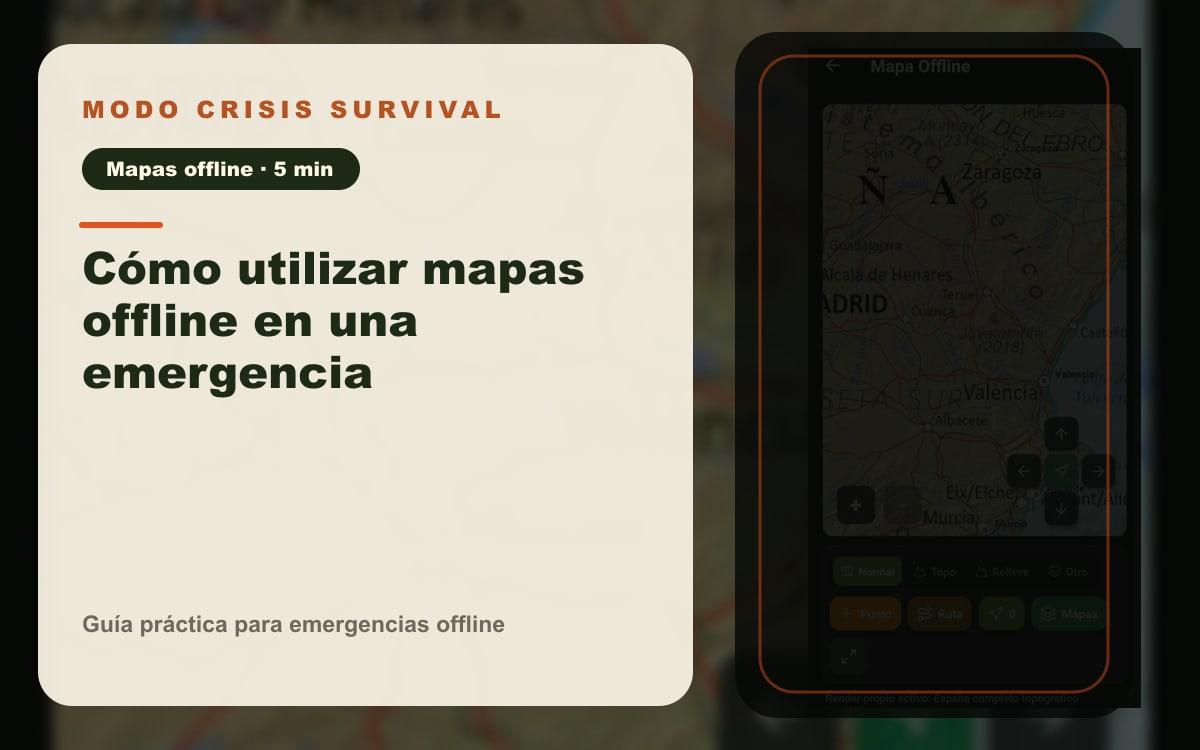 Guía visual de consulta de mapas sin Internet. Imagen ilustrativa.