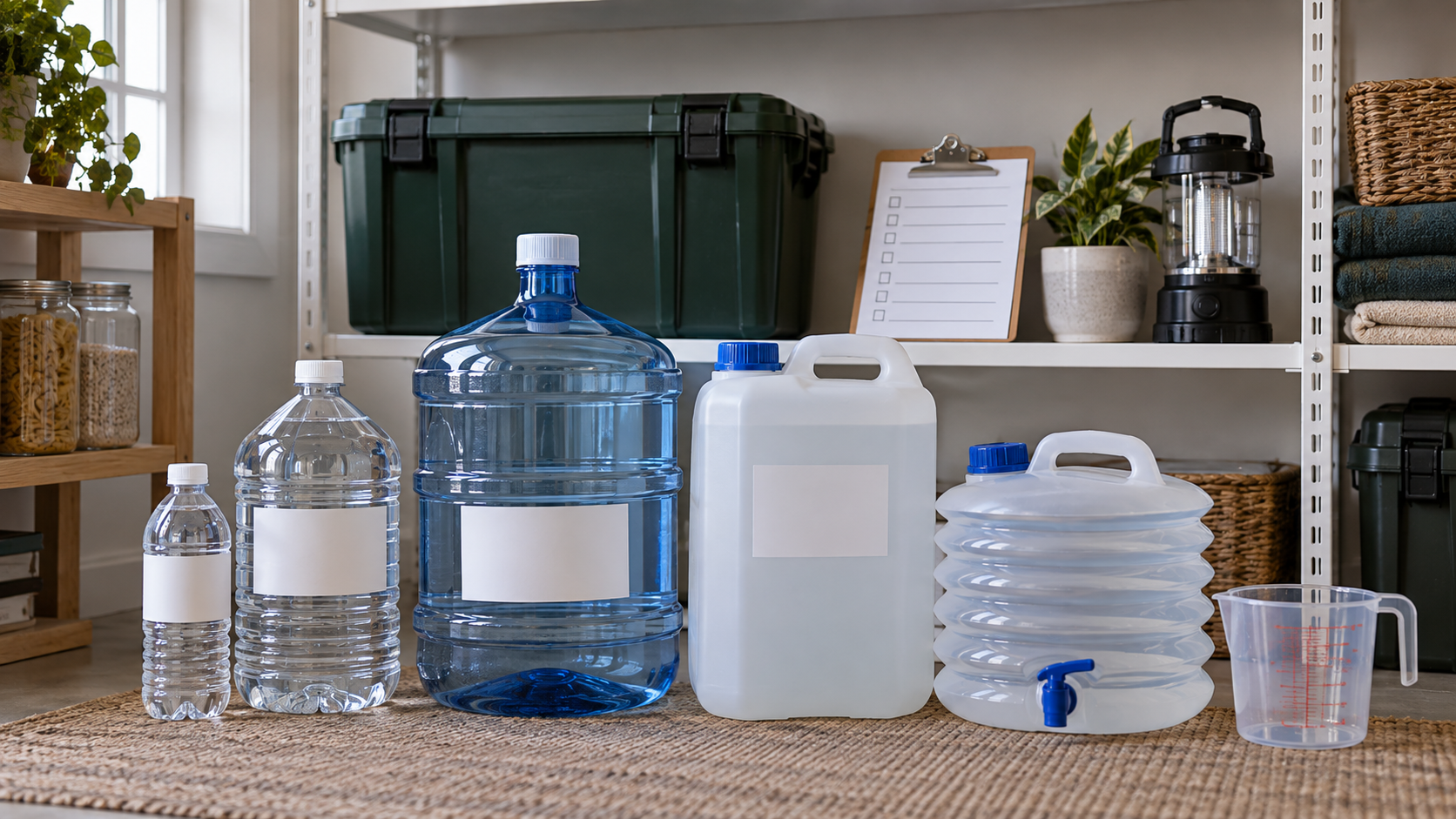 Recipientes de agua para planificar la capacidad de reserva. Imagen ilustrativa.