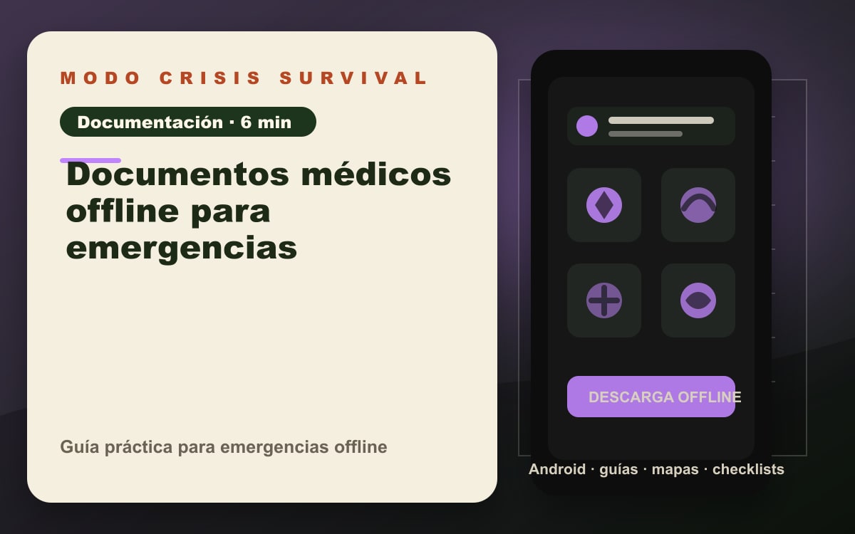 Guía visual para organizar información médica sin conexión. Imagen ilustrativa.