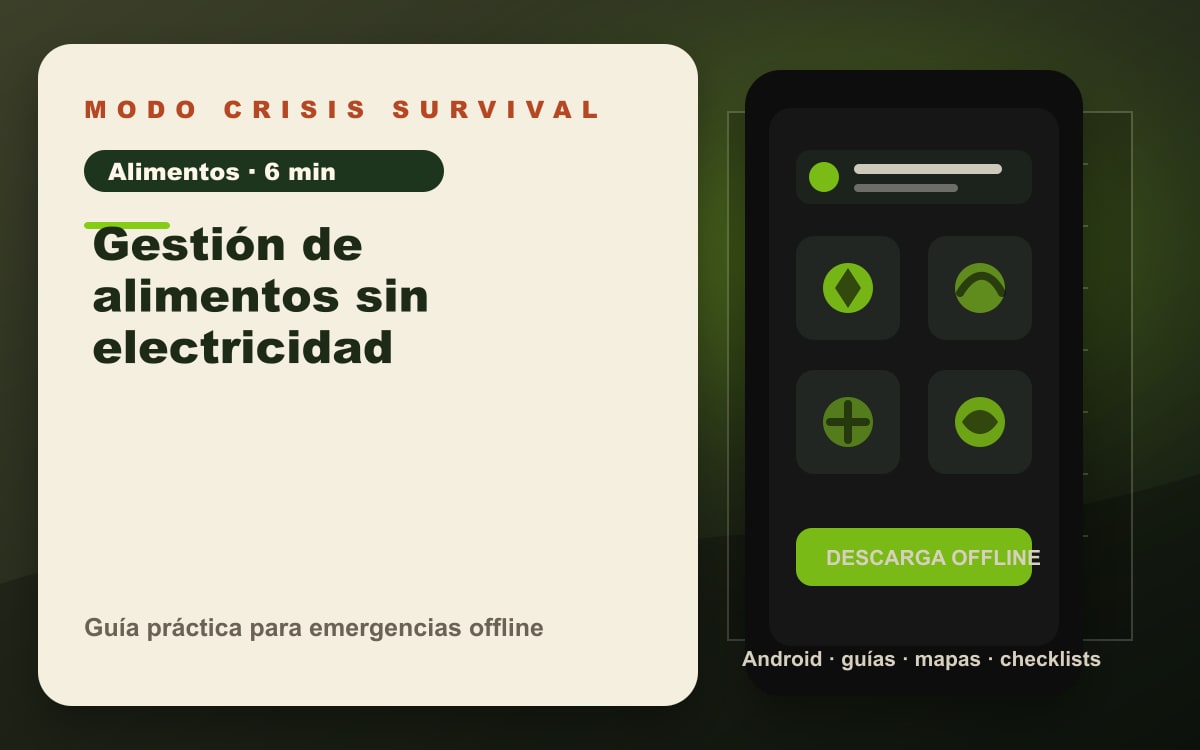 Guía visual para gestionar alimentos cuando falta electricidad. Imagen ilustrativa.