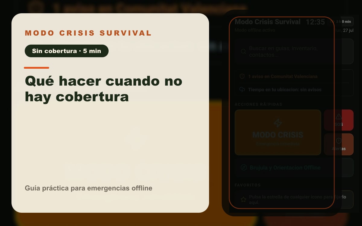 Guía visual de recursos de comunicación sin cobertura. Imagen ilustrativa.