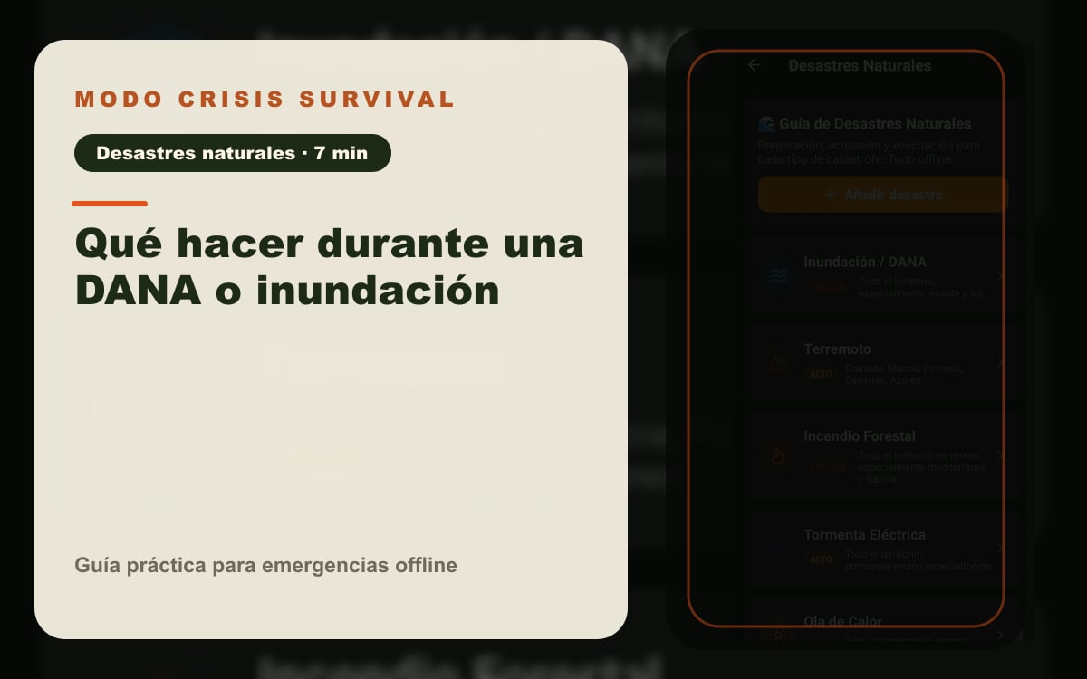 Guía visual de preparación ante lluvia e inundaciones. Imagen ilustrativa.