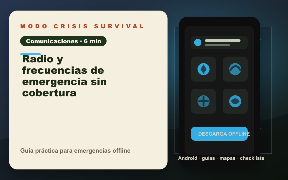 Guía visual para preparar alternativas de radio y comunicación. Imagen ilustrativa.